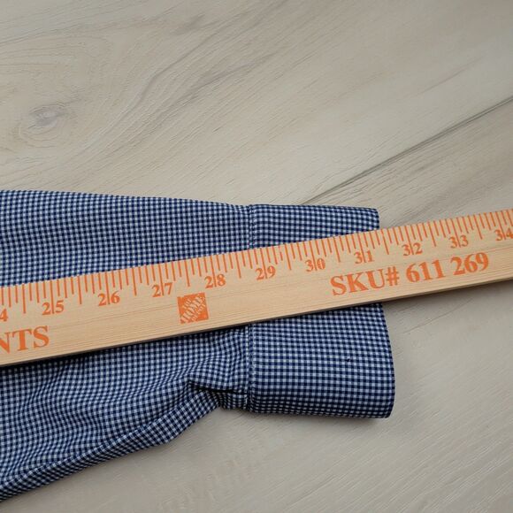 Mizzen + Main Shirt Mens L Tradition Evolved Trim Fit Gingham Check Blue USA - Picture 9 of 11